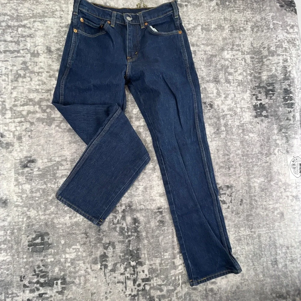 Levi Western Fit Mens 30x32 Straight Leg Blue Denim Jeans Strong Cotton Workwear